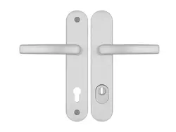 A4/90 kľučka+kľučka s krytkou F1 strieborné bezpečnostné kovanie