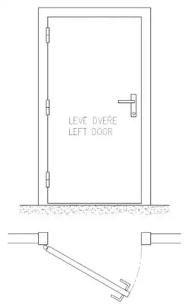 Zaves dverovy 100 L surovy 9251 0000