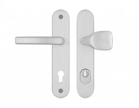 A1/90 kľučka+madlo s krytkou F1 strieborné bezpečnostné kovanie