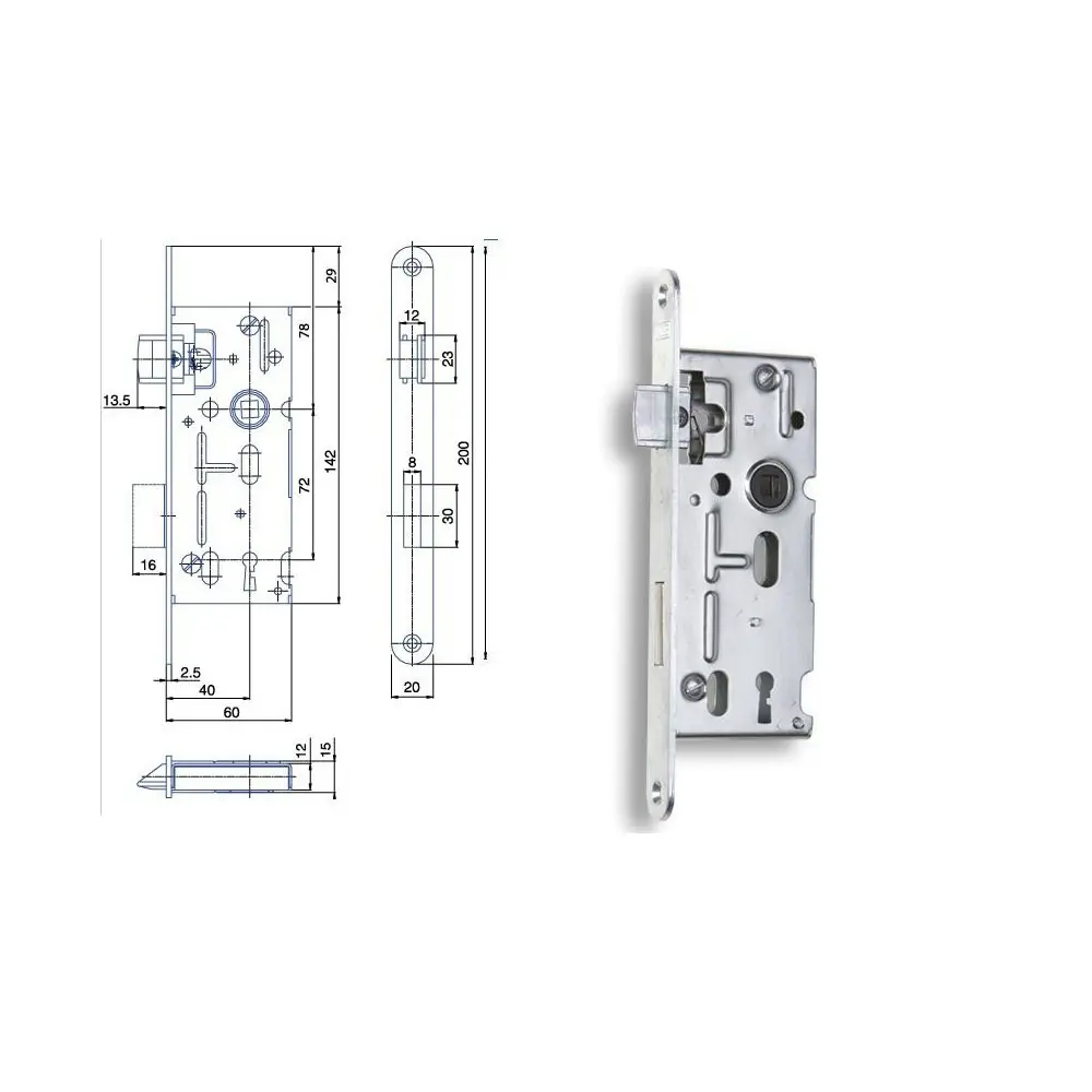 K 104 P/L 72/60 BZn zámok dózický