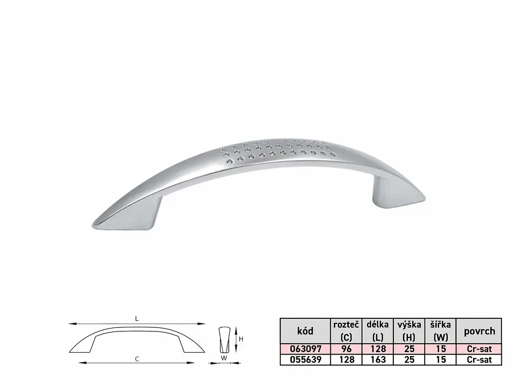 JAMO 128mm uchytka chrom sat