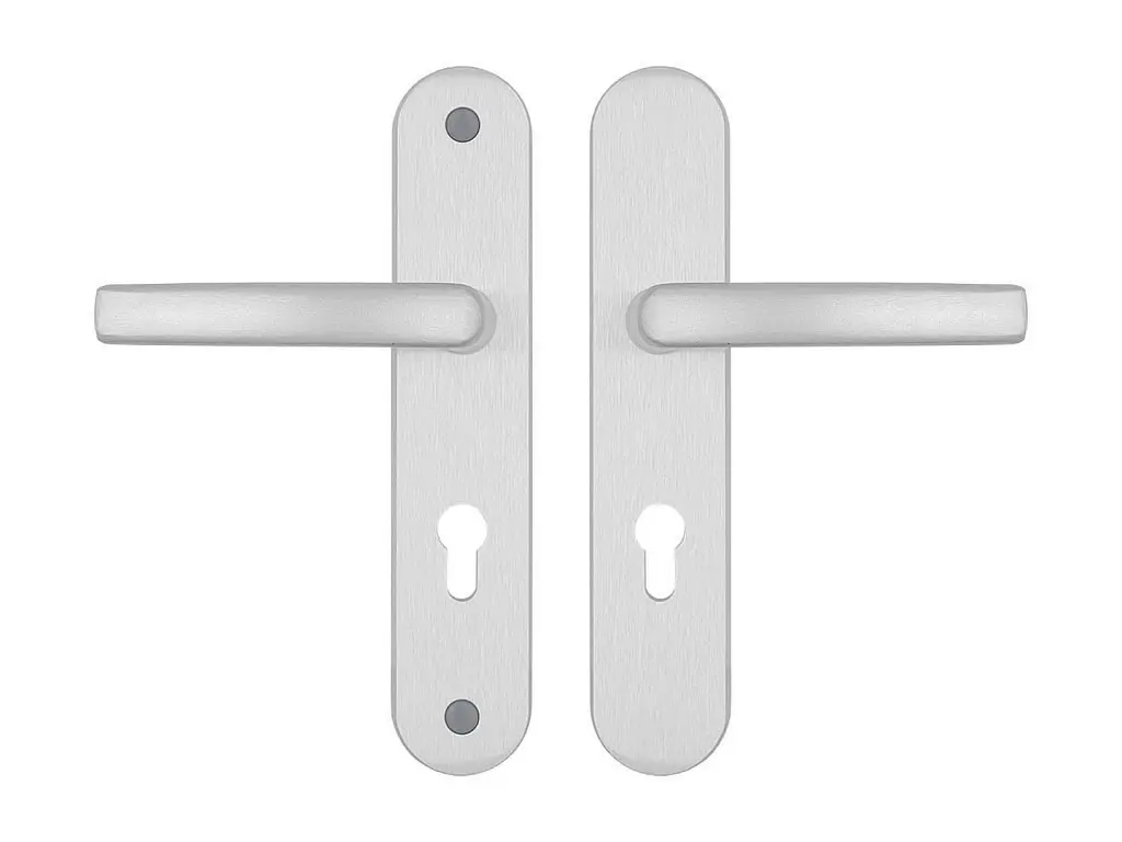 A7/72 kľučka+kľučka bez krytky F1 strieborné bezpečnostné kovanie