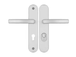 A4/72 kľučka+kľučka s krytkou F1 strieborné bezpečnostné kovanie