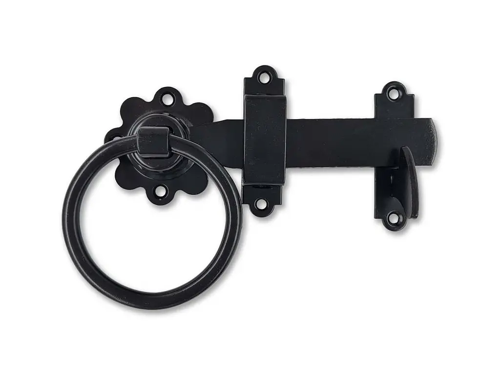 Závora na bránku s kružkom 150mm čierny lak