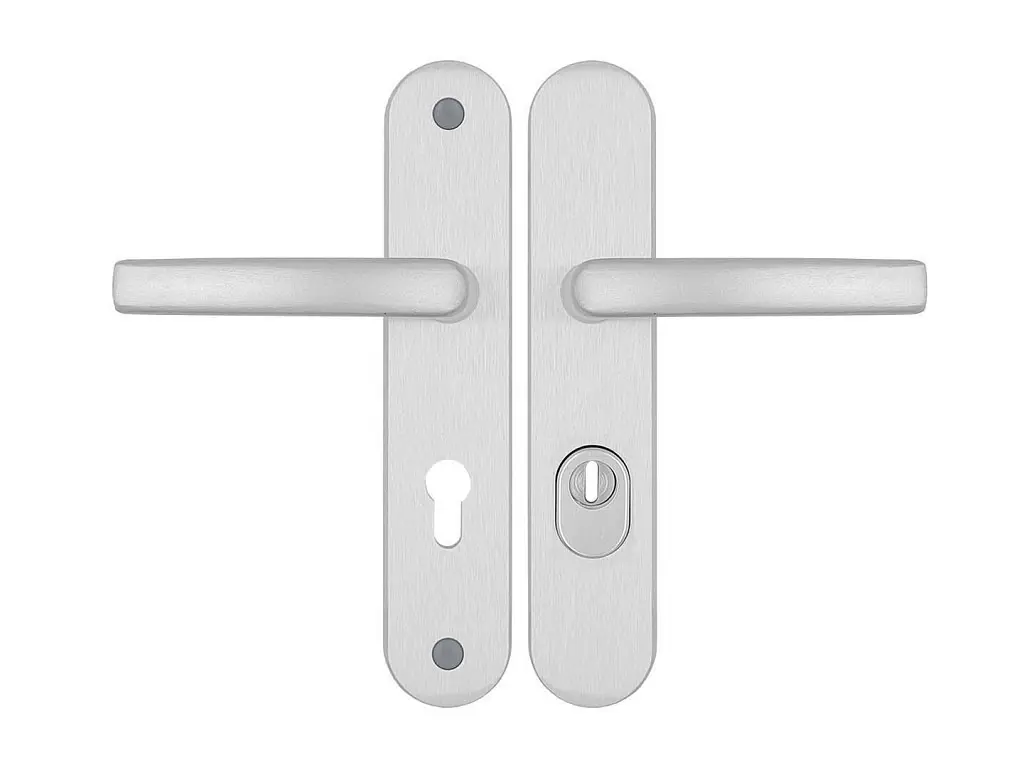 A4/72 kľučka+kľučka s krytkou F1 strieborné bezpečnostné kovanie